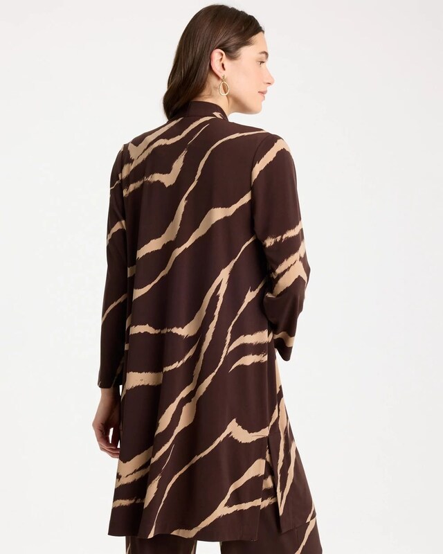 Travelers Knit Animal Print Duster Cardigan - image 3